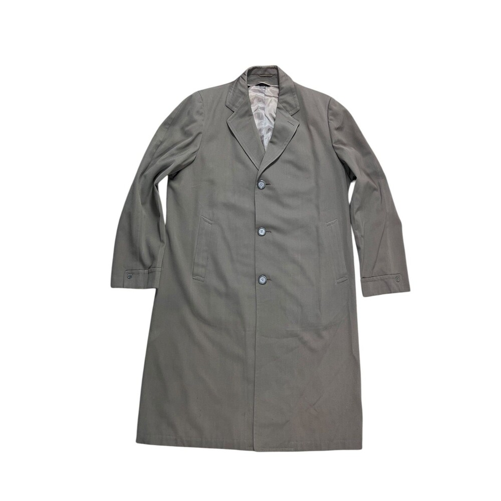 Botany 500 Daroff Vintage Gray Trench Coat Wool Blend Overcoat Size 40